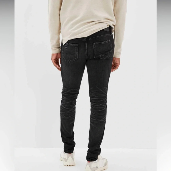 American Eagle AE AirFlex Patched Slim Skinny Straight Jean Style #: 6209 30/30 - Picture 2 of 14